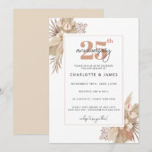 Minimalistisch beige schrift 25-jarig huwelijksjub kaart (Voorkant / Achterkant)