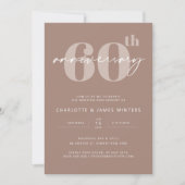 Minimalistisch beige script 60e bruiloft kaart (Voorkant)