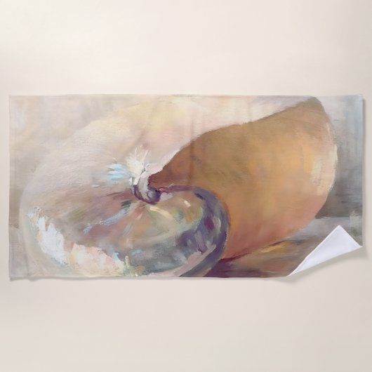 Minimalistisch Beige Seashell  Strandlaken (Voorkant)