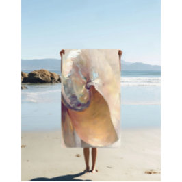 Minimalistisch Beige Seashell Strandlaken