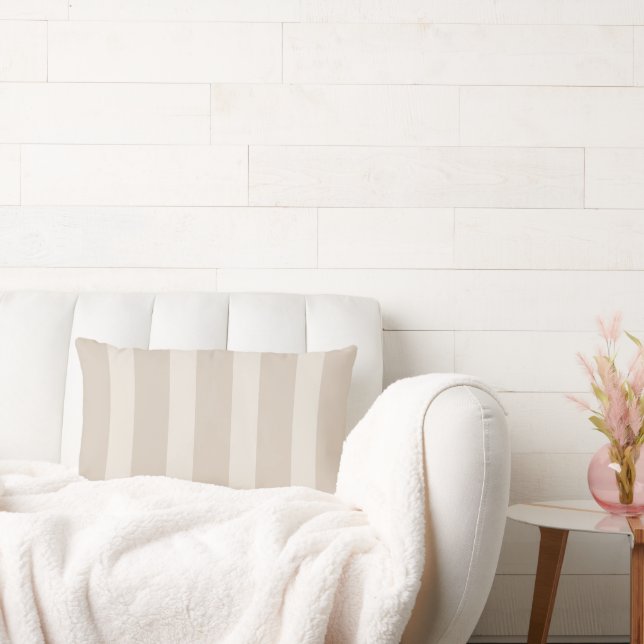 Minimalistisch beige Stripe Lumbar Pillow Kussen (Bank)