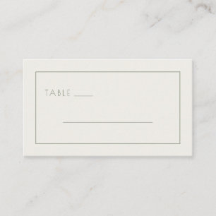 Minimalistisch Beige Tafelkaart Plaatskaartje