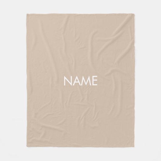 Minimalistisch beige-tan-monogram voor aangepaste  fleece deken (Voorkant)