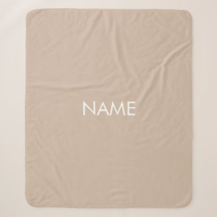 Minimalistisch beige-tan-monogram voor aangepaste sherpa deken