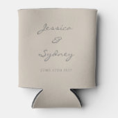 Minimalistisch Beige Taupe Script Wedding Custom Blikjeskoeler (Voorkant)