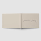 Minimalistisch Beige Taupe Script Wedding Custom Gastenboek (Volledig)