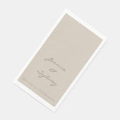 Minimalistisch Beige Taupe Script Wedding Custom Servet (Hoek)