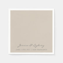 Minimalistisch Beige Taupe Script Wedding Custom