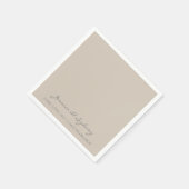 Minimalistisch Beige Taupe Script Wedding Custom Servet (Hoek)