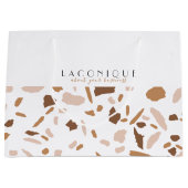 Minimalistisch beige Terrazzo-mozaïek Groot Cadeauzakje (Voorkant)