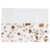 Minimalistisch beige Terrazzo-mozaïek Groot Cadeauzakje (Achterkant)