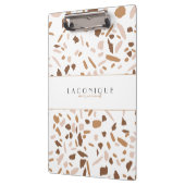 Minimalistisch beige Terrazzo-mozaïek Klembord (Links)