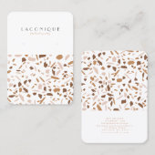 Minimalistisch beige terrazzomozaïekjuwelenscherm visitekaartje (Voorkant / Achterkant)