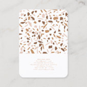 Minimalistisch beige terrazzomozaïekjuwelenscherm visitekaartje (Achterkant)