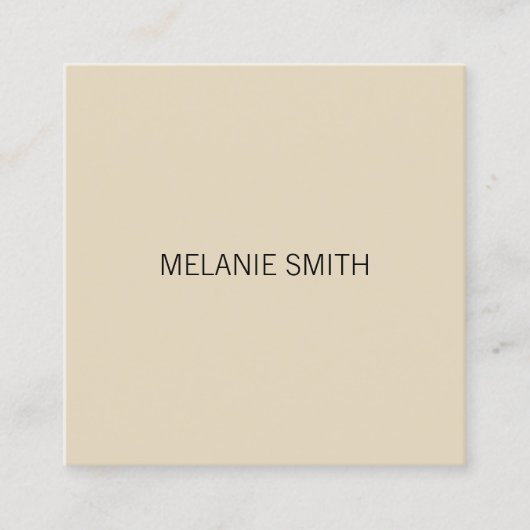 Minimalistisch / Beige Vierkante Visitekaartje (Voorkant)