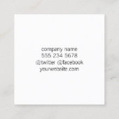 Minimalistisch / Beige Vierkante Visitekaartje (Achterkant)