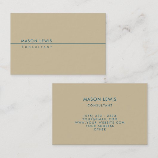 Minimalistisch beige Visitekaartje (Voorkant / Achterkant)
