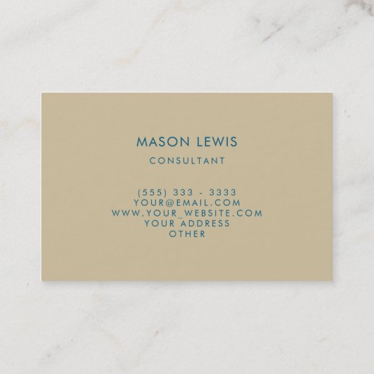 Minimalistisch beige Visitekaartje (Achterkant)