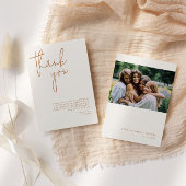 Minimalistisch beige Vrijgezellenfeest Bedankkaart