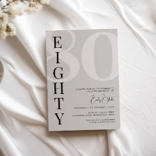 Minimalistisch Beige zeventig 80ste verjaardagsfee Kaart