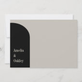 Minimalistisch Beige Zwart Elegante Boog Moderne B Bedankkaart (Voorkant)