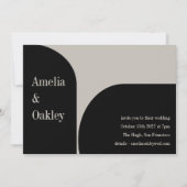 Minimalistisch Beige Zwart Elegante Boog Moderne B Kaart (Voorkant)