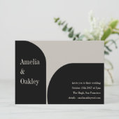 Minimalistisch Beige Zwart Elegante Boog Moderne B Kaart (Staand voorkant)