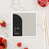 Minimalistisch Beige Zwart Elegante Boog Moderne B Servet (Insitu)