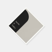 Minimalistisch Beige Zwart Elegante Boog Moderne B Servet (Hoek)