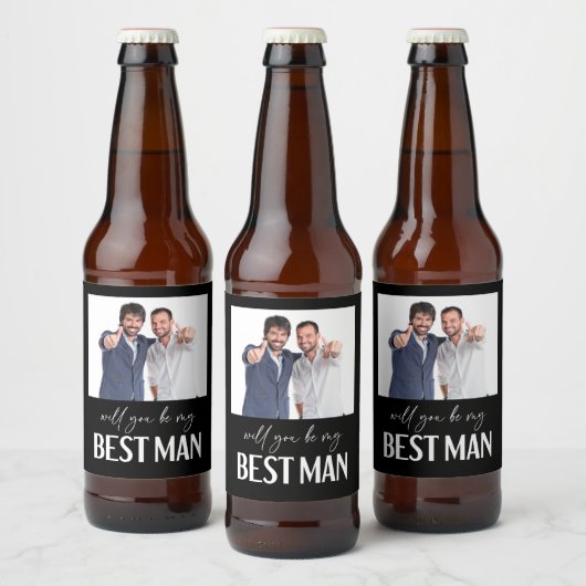 Minimalistisch, ben je mijn beste man bier etiket (Flessen)