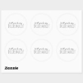 Minimalistisch, ben je mijn Bridesmaid Sticker? Ronde Sticker (Vel)
