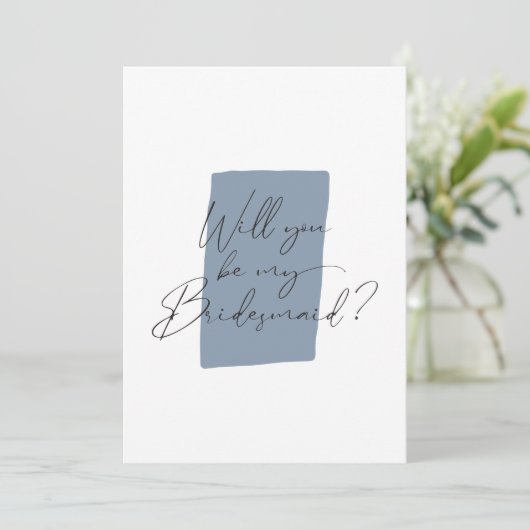 Minimalistisch: ben je mijn bruidsblauw kaart (Staand voorkant)