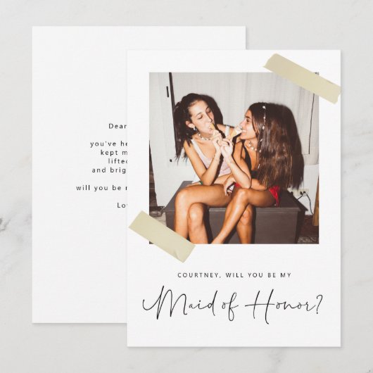 Minimalistisch... ben je mijn dienstmeisje. bedankkaart (Voorkant / Achterkant)