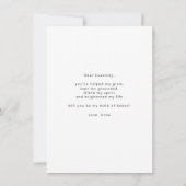 Minimalistisch... ben je mijn dienstmeisje. bedankkaart (Achterkant)