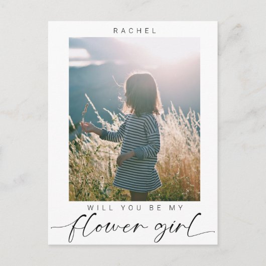 Minimalistisch Bent u mijn Bloemenmeisje Photo Chi Briefkaart (Voorkant)