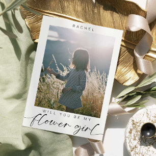 Minimalistisch Bent u mijn Bloemenmeisje Photo Chi Kaart