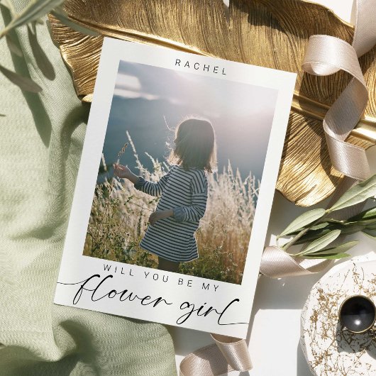 Minimalistisch Bent u mijn Bloemenmeisje Photo Chi Kaart