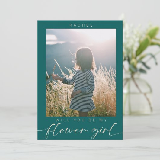 Minimalistisch Bent u mijn Bloemenmeisje Photo Chi Kaart (Staand voorkant)
