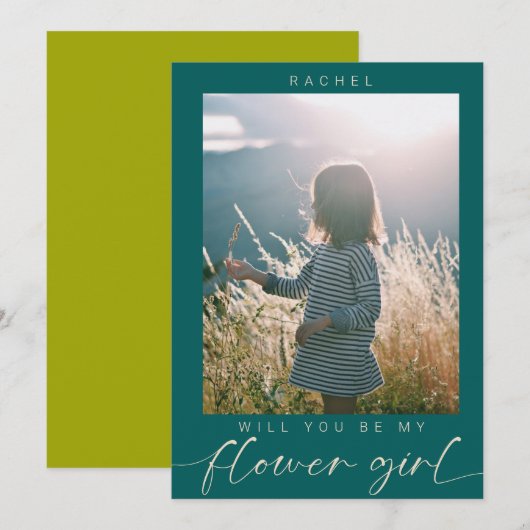Minimalistisch Bent u mijn Bloemenmeisje Photo Chi Kaart (Voorkant / Achterkant)