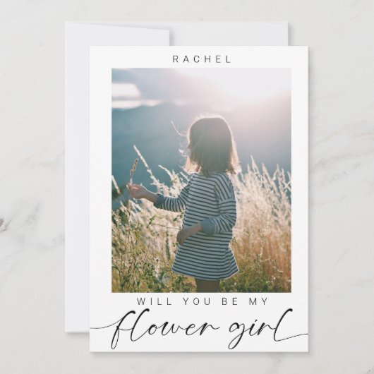 Minimalistisch Bent u mijn Bloemenmeisje Photo Chi Kaart (Voorkant)