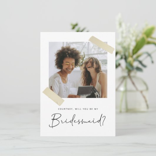 Minimalistisch Bent u mijn Bridesmaid-Kaart? Bedankkaart (Staand voorkant)