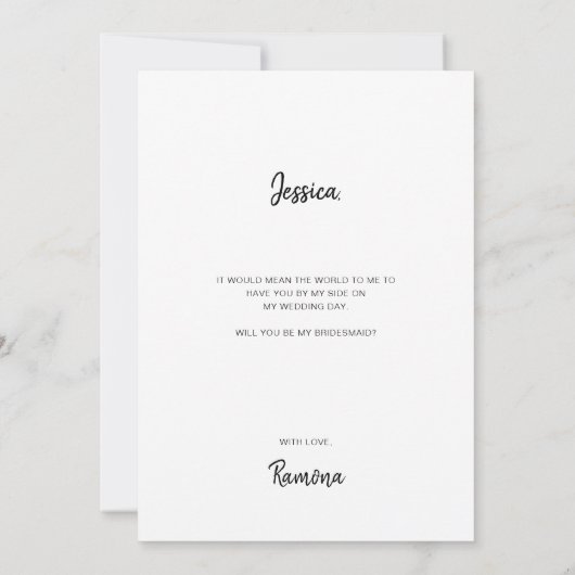 Minimalistisch Bent u mijn Kaart voor het voorstel (Achterkant)