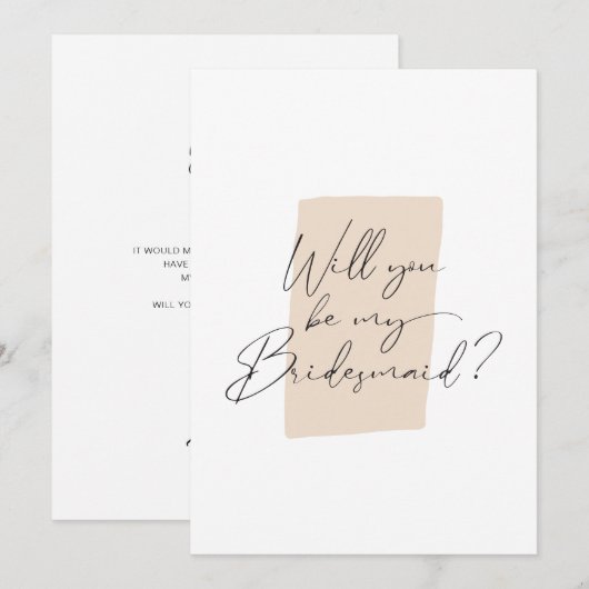 Minimalistisch Bent u mijn Kaart voor het voorstel (Voorkant / Achterkant)