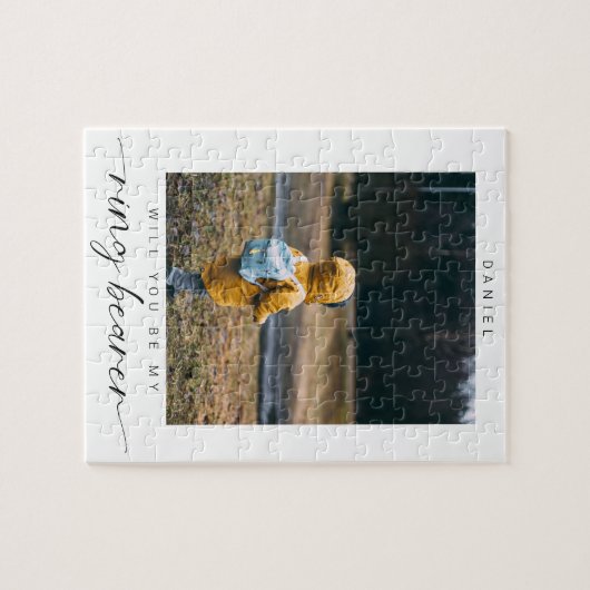 Minimalistisch Bent u mijn Ring Bearer Foto Chic I Legpuzzel (Horizontaal)