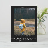 Minimalistisch Bent u mijn Ring Bearer Photo Black Kaart (Staand voorkant)