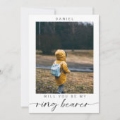 Minimalistisch Bent u mijn Ring Bearer Photo Chic Kaart (Voorkant)