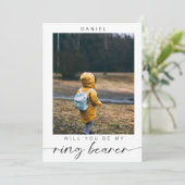 Minimalistisch Bent u mijn Ring Bearer Photo Chic Kaart (Staand voorkant)