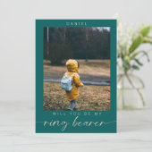 Minimalistisch Bent u mijn Ring Bearer Photo Chic Kaart (Staand voorkant)