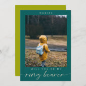 Minimalistisch Bent u mijn Ring Bearer Photo Chic Kaart (Voorkant / Achterkant)