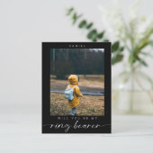 Minimalistisch Bent u mijn Ring Bearer Photo Dark Briefkaart (Staand voorkant)